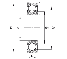 S 6001-C-2HRS, ă(ni)Y(ji)(gu)C (j) DIN 625-1 ˜ʵҪߴ磬ɂ(c)ܷ